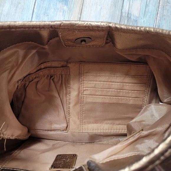 Fortuna by Valentino Gold Studded Purse. - Picture 8 of 12